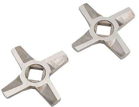 SEAFRONT Lames de Hachoir à Viande Universelles, Remplacement de Couteau en Acier Inoxydable, Couteau en Forme de Croix, Aide de Cuisine, Accessoire de Hachoir à Viande 2 Pièces