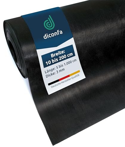 diconfa tappetino in gomma a scanalature fini spessore 3mm - LARGHEZZA 0,1m a 2m - LUNGHEZZA 0,05m a 10m - SELEZIONE 1,5 x 0,75m - antiscivolo scanalato Privati Industria logistica commerciale