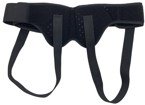 LISHAOHU Hodensackstütze for Männer, Hernienlinderung, doppelte Leistenhernie mit 2 herausnehmbaren Kompressionspolstern for Männer und Frauen, vor und nach Operationen(XL)