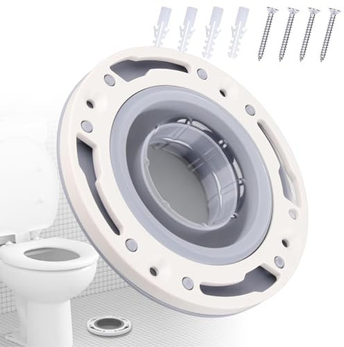 Yuecoom WC-Flansch-Verlängerung, Silikon und ABS, grauer WC-Flansch-Abstandshalter, universeller WC-Dichtungs-Ersatz für 4 Zoll 5 Zoll spezielle 3 Zoll Abflussrohre