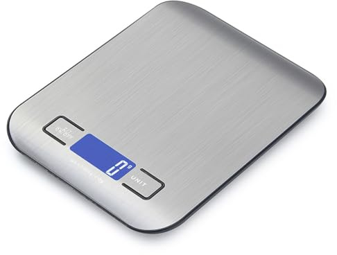 Herzberg HG0413, Balance de Cuisine Électronique, Capacité 5kg, Écran LCD, Unités Multiples, Fonction de Comptage, Indicateur de Surcharge/Batterie Faible, Fonctionne sur Piles AAA (Non Incluses)