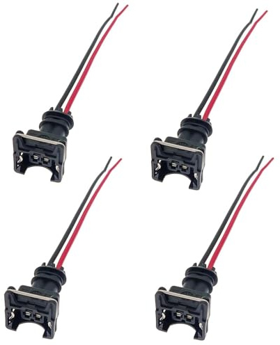 JZK 4 x Auto-Einspritzdüsen-Anschlussstecker, OBD1 EV1-Stil Einspritzdüsen-Stecker Kabelbaum Pigtail Kabelbaum Clip, EV1 OBD1 Pigtail Geschirr