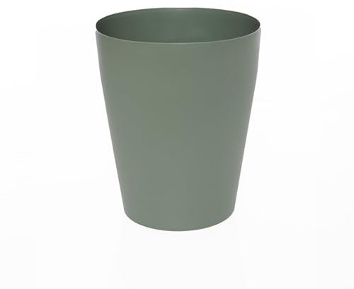 Sinoba Corbeille à papier - Poubelle en plastique - Idéale pour chambre d'enfant, bureau, cuisine - Hauteur : 26,5 cm - 12 l - Vert olive
