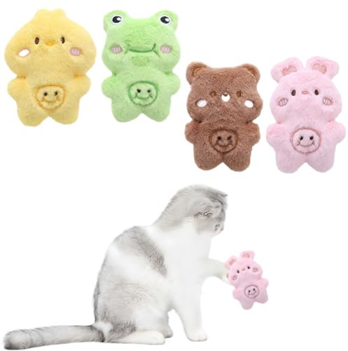 4 Stück Katzenspielzeug, Katzenminze Spielzeug, Plüsch Katzenminze Katzenspielzeug, Katzenminze Katzenspielzeug, Katzen Spielzeug Set aus Katzenkissen mit Katzenminze Katzen Baldrian