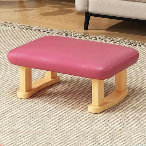Massivholz-Fußhocker mit Kissen, kleiner Hocker für Zuhause, Sofa, Wohnzimmer, Tritthocker für Beinstütze unter dem Tisch, Ottomane