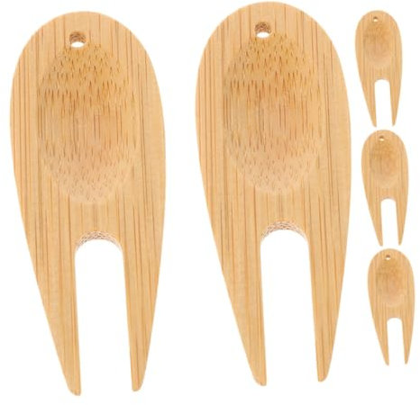 POPETPOP 5stücke Golfballmarkierwerkzeug Aus Bambus Set Mit Divotwerkzeug-hutclip Divot-fixierer-ballmarker Golfgabel Und Zubehör Für Golfplätze Leicht Und Tragbar