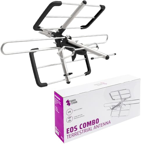 EOS DVBT2 Antenne Außen für Digitalfernsehen, 5G Antenne Outdoor | UV-beständigem, UHF+VHF Richtantenne, F-Stecker, wetterfest, passiv, Full HD 4K 3D Empfang, robuste Konstruktion