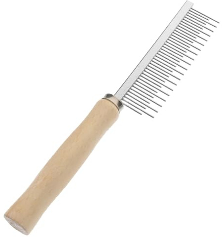 TOYANDONA Holz-haustierkamm für Hundepflege Abgerundete Zinken zum Schutz der Haut Entfernt Lose Haare Ergonomisches Design für Komfortablen Halt