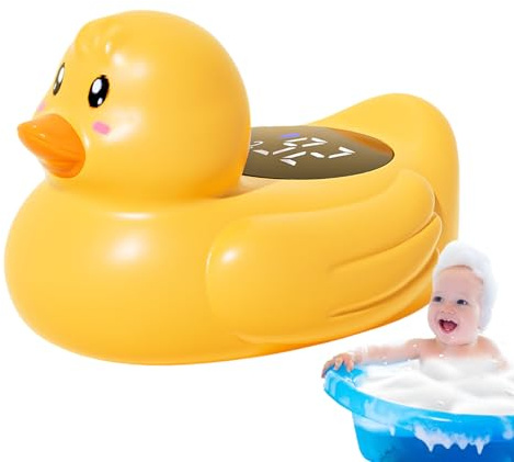 Schwimmendes Badethermometer – Gummiententhermometer für Babys, Enten-Thermometer für Babywasser, Wasser und Zimmer, Saucenthermometer für den Pool, Warnung, Kinder, Sicherheit