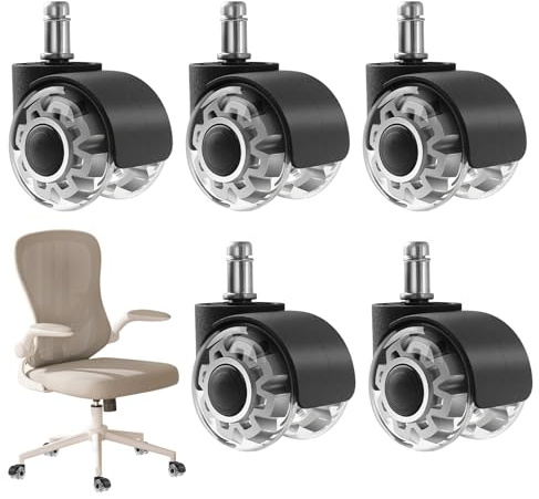 Déficients de la chaise de bureau - roues de remplacement de 2 pouces, pivotantes lisses | Conception résistante aux aides, accessoire de roulement, ensemble d'installation de pièces de bureau