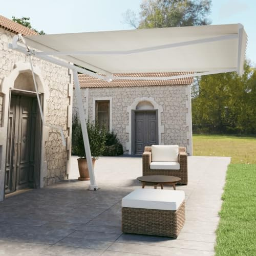 INLIFE Stützen für Markisen Weiß 450x245 cm Eisen,Heim & Garten,Rasen & Garten,Garten & Balkon,Markisen,White,32.26 KG,315091