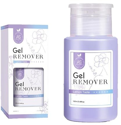 Acetone Gel Nail Polish Remover - 160ML Nail Polish Remover - Soak Off Gel remover for All Types Of Nail Polish - Effective UV LED gel remover Cleaner - Quick & Easy Nail Varnish Remover