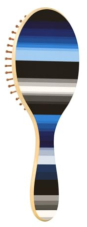Spazzole per capelli a pagaia con strisce nere blu e bianche per le donne in legno messaggio pennello cepillo para el cabello