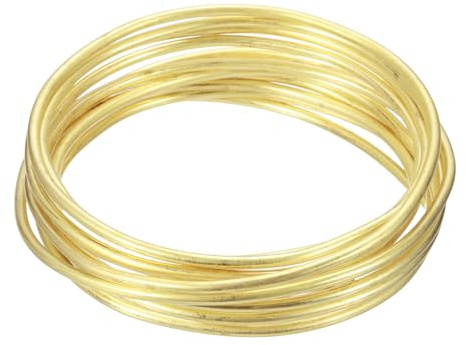 QUARKZMAN 3 Meter Lange H65 Messing Basteldraht 3mm Dia 8 Gauge Gold | Metall Schmuckdraht Gold Messingdraht für Halskette Armbänder Ring Schmuckherstellung Bastelarbeiten Dekoration
