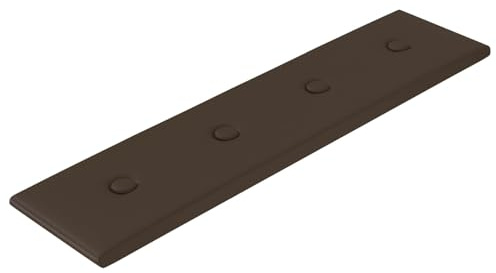 SooIarix Vägghuvuden, 12 st brunt konstläder 60 x 15 cm, väggkudde, självhäftande säng, huvudgavel, väggkudde, sovrum, väggpaneler, barnrum