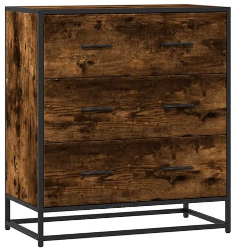 PUGYNBK Credenza per affumicatura, 68 x 35 x 76 cm, in legno e metallo con 3 cassetti, mobili moderni con manici ergonomici per riporre le stoviglie