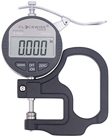 Clockwise Tools Digital Thickness Gauge, DTGR-0055 0-0.4 inch/10mm, 0.0005/0.01mm Resolution