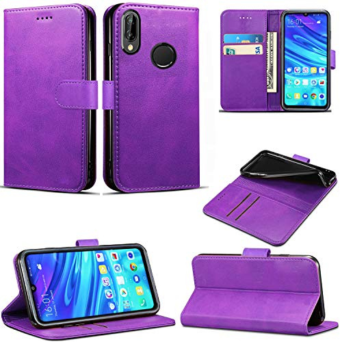 Mobile Stuff Huawei P Smart 2019 / Honor 10 Lite Case, Premium PU Leather Flip Wallet Phone Case Cover with Magnetic Closure Stand Card Holder for Huawei P Smart 2019 / Honor 10 Lite (Purple Book)
