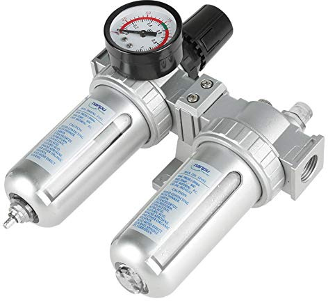 Luftfilterregler Feuchtigkeitsfalle Kompressor 1/2 Feuchtigkeitsöl Wasserabscheider Luftkompressor Filterfalle Abscheider für Air Tool System Kit mit Manometer.