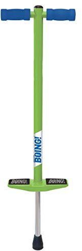 Geospace Air Kicks Jumparoo Boing! JR. Bâton sauteur en acier pour enfants de 18 à 40 kg – Jeu actif en plein air qui favorise l'exercice et l'équilibre (vert)