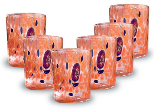 Gocce di Murano Set 12 Bicchieri Liquore Shot Pioggia Arcobaleno Lavorati a Mano Secondo la Tradizione degli Artigiani di Murano Colorati Confezione Bicchierini Eleganti e Preziosi Made in Italy