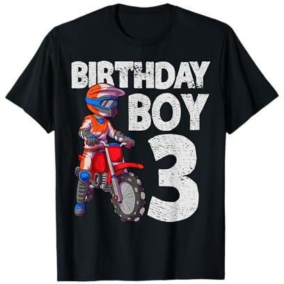 Motocross 3° compleanno bambini MX 3 anni Dirt Bike complean Maglietta