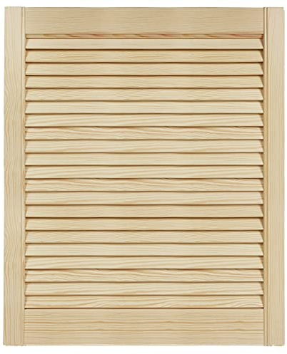 Lamellentüren Holz 1er Pack 594x720 mm | Holztür aus massiver Kiefer mit fühlbarer Struktur | Möbelfronten für kreative Renovierung | Lamellentür für Schrank oder Garderobe | Natur