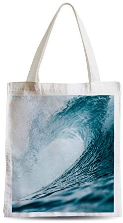 Fabulous Große Einkaufstasche Tragetasche Welle Meer Ozean Wasser Meeresfoto Tauchen Surfen Bali