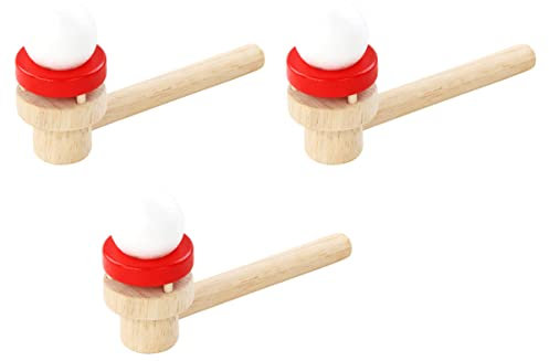 ibasenice 3 Piezas Soplador Juguetes De para Niños Juego De Pelota Que Sopla Pelota De Golpe De Juguetes De Bolas Flotantes Taza Silbar De Madera Padre-Hijo El Plastico