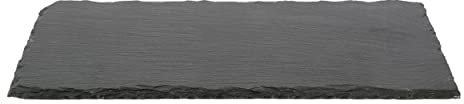 Plato Llano de Pizarra Natural, Fuentes de Cocina, Platos para Sushi, Plato de Pizarra, Bandejas para Servir Alimentos Quesos, Tapas Sushi, Negro, Tablas de Piedra 30 x 11 x 0,6 cm - 1 Unidad