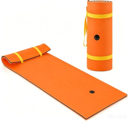 GOPLUS Flotteur Piscine,Hamac Flottant Tapis d'eau Flottant en Mousse Durable pour Lacs, Piscines et Plage, Matelas Gonflable, 210X66CM(Orange)