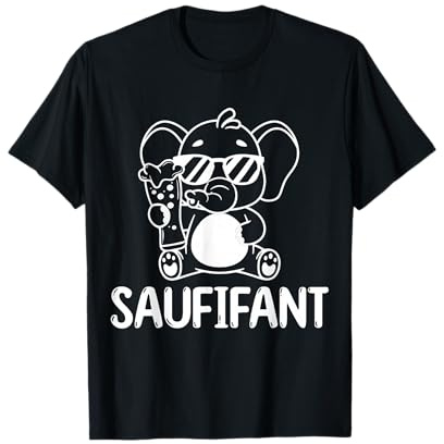 Saufifant Elefant Bier Bierpong Saufen Sauftour Biertrinker T-Shirt
