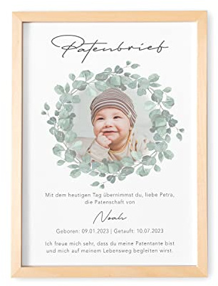 Patenbrief für Taufpaten personalisiert mit Foto zur Taufe Patenurkunde | Personalisiert, Patenurkunde, Geschenk für Patentante & Patenonkel, zur Taufe, Taufgeschenk, mit oder ohne Rahmen