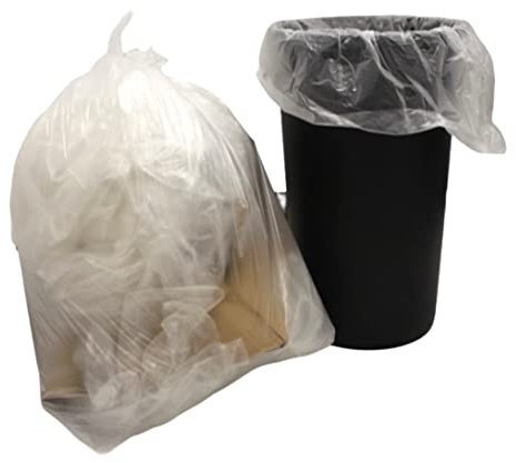 50 x Strong CLEAR Refuse Sacks Bin Bags Rubbish Bin liners Polythene Waste Recycling Bags 18x29x39