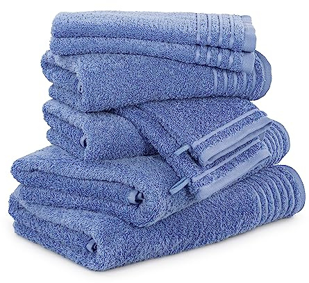 Möve Handtuchset New Classic 8-TLG Handtücher - 2x20x15cm+2x30x50cm+2x50x100 cm+2x67x140 cm, 100% Baumwolle, Cornflower