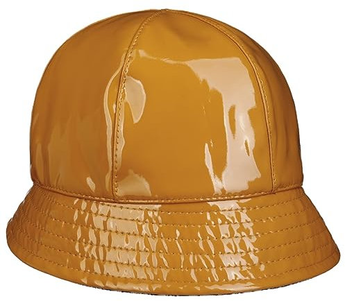 bedacht Rovedara Lackhut Stoffhut Regenhut Damenhut Glockenhut (One Size - gelb)