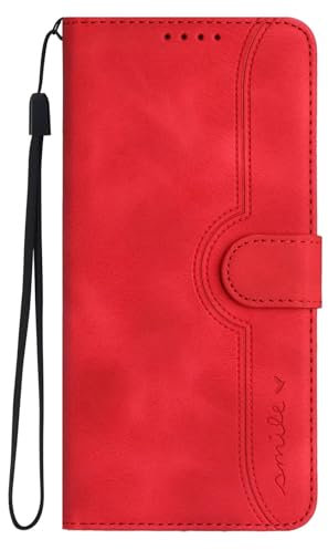 TIANCI Phone Case for iPhone SE 2024, Case for iPhone SE 2024 Line Style Wallet Stand Cover, Flip Case PU Leather Phone Cover for iPhone SE 2024 Case Red