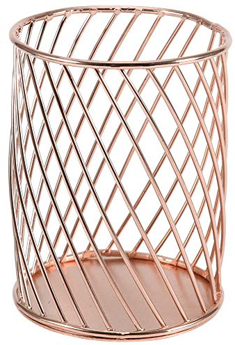 Pinselhalter, Stiftehalter, ausgehöhltes Metall, robust, Roségold, Eisen, Metall, kleines Netz, multifunktional, Stiftebecher für Schreibtisch-Organizer, Bürobedarf