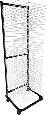 Großes Wandkunst-Trockengestell für Klassenzimmer + Erweiterung, funktionales und mobiles Farbtrockengestell mit Rollen, Leinwandregal, Kunstaufbewahrung und mehr