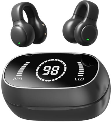 bone conduction headphones Loluka Open Ear Bone Conduction Earbuds Wireless Ear Clip Bone Conduction Headphones Head Set Bluetooth Open Ear Headphones Wireless Bluetooth Bone Conducting Earphones Ear