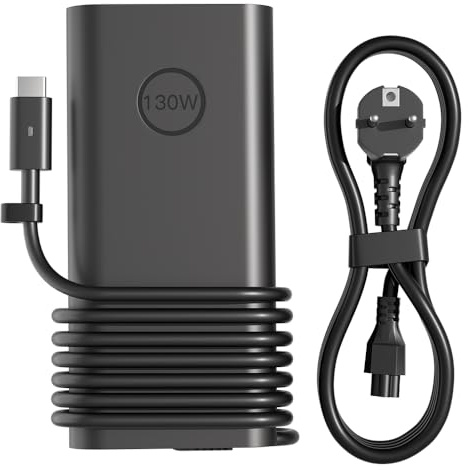 HSXIRQA 130W USB C Cargador Compatible con DELL Pro MAX 14 16 XPS 17 16 15 9730 9710 9640 9575 Inspiron 16 14 Plus 7640 7630 7630 Precision 5470 5560 5760 5770 3570 3561 3571 Latitude 7640 5531