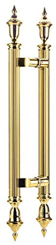 GLJTUO Runder Griff-Zugsatz Im Retro-Stil, Übergroße Griffpaare Strukturiert, Robuster Türgriff Für Innen- Und Außentore, 25 Mm/1 Zoll Breite,Black，gold-60cm/23 5/8