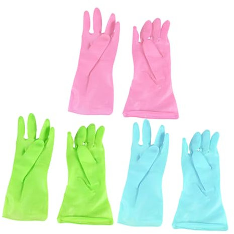 COLLBATH 3 Paar Rutschfeste Gummihandschuhe für Küchenreinigung Dünne Haushaltshandschuhe Größe L für Geschirrspülen Handwäsche und Haustierpflege
