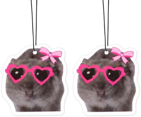 2 pezzi di albero profumato per auto, accessori divertenti per auto, profumatore per auto, set di accessori per interni (mouse dolce, 2 pezzi)