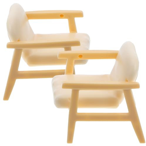 LOPUNER 2stücke Mini Möbel Sofa Sessel Für Puppenhaus Dekorative Miniatur Stühle Für Wohnzimmer Für Puppenmöbel Und Miniatur-szenen