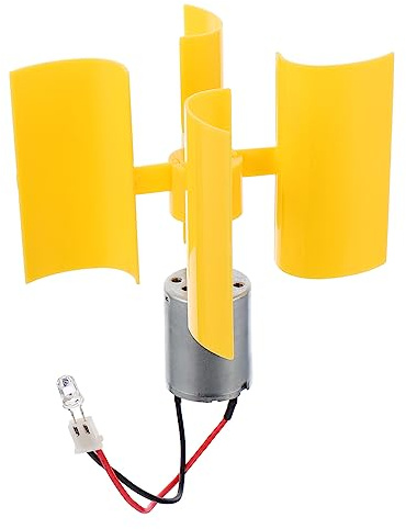 ibasenice Kit Mini Generador Eólico Vertical para Enseñanza de Ciencias y Bricolaje, Modelo de Turbina Eólica Giratoria 360° para Experimentos y Generación de Energía Eólica Educativa