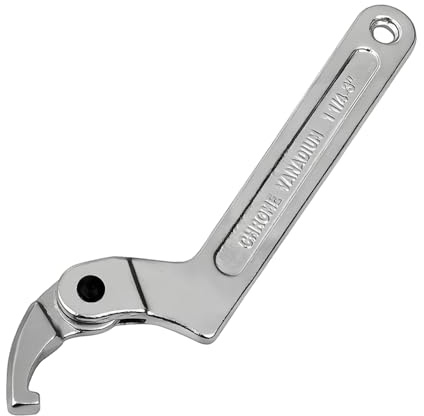 Shwdsy Chiave Inglese Regolabile, Acciaio al Carbonio Chiave a Gancio, Scanalato C Chiave a Settore, Argento Chiave a Gancio C, per il Fissaggio di Attrezzature Meccaniche e Veicoli