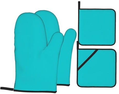 Ensemble de gants de cuisine et maniques résistants à la chaleur avec poignée antidérapante pour barbecue, pâtisserie, cuisine