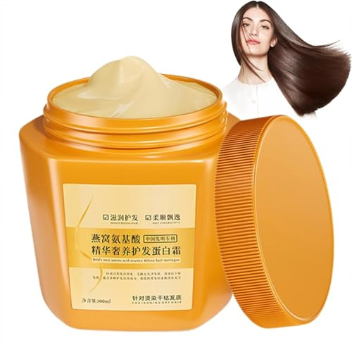 500ml Nid Oiseau Soins Cheveux Luxe Supplémentaires,Réparation Hydratante Profonde Réduisent Frisottis,Hydratante Cheveux,L'aminé Luxe Nourrissante Crème Protéines Cheveux Pour Poils Endommagés Sec