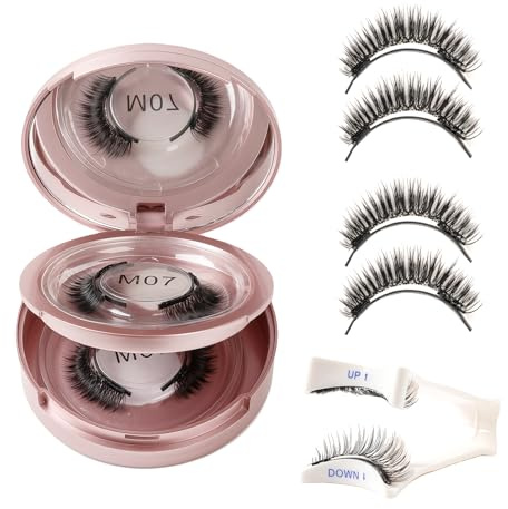 Magnetic False Eyelashes with Applicator, OIHCAZ 2 Pairs Magnetic Lashes Natural Look, Reusable Fake Eye Lashes Kit No Glue Needed for Daily & Party Wear